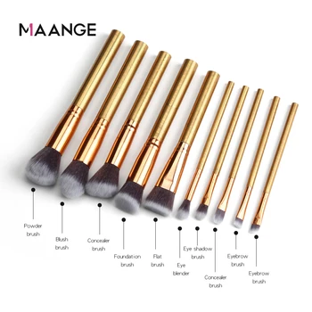 

MAANGE Profesional 10Pcs Makeup Brushes Set Powder Foundation Blush Blending Eye shadow Make Up Brush Cosmetics Beauty Tools