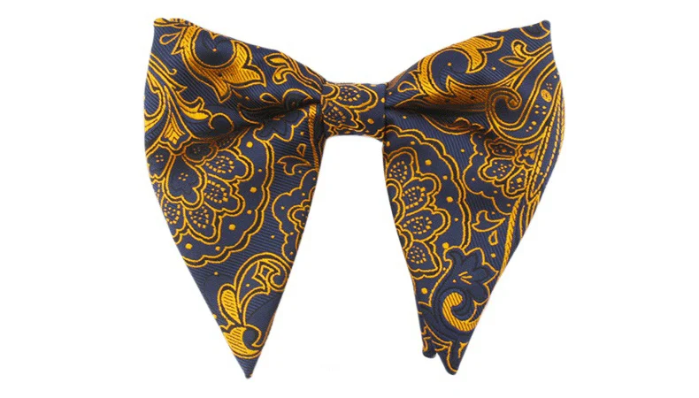 RBOCOTT модный галстук-бабочка Пейсли для мужчин женщин большой галстук-бабочка синий красный для вечерние свадебные Предварительно завязанный Галстук мужские галстуки-бабочки желтый - Цвет: 14