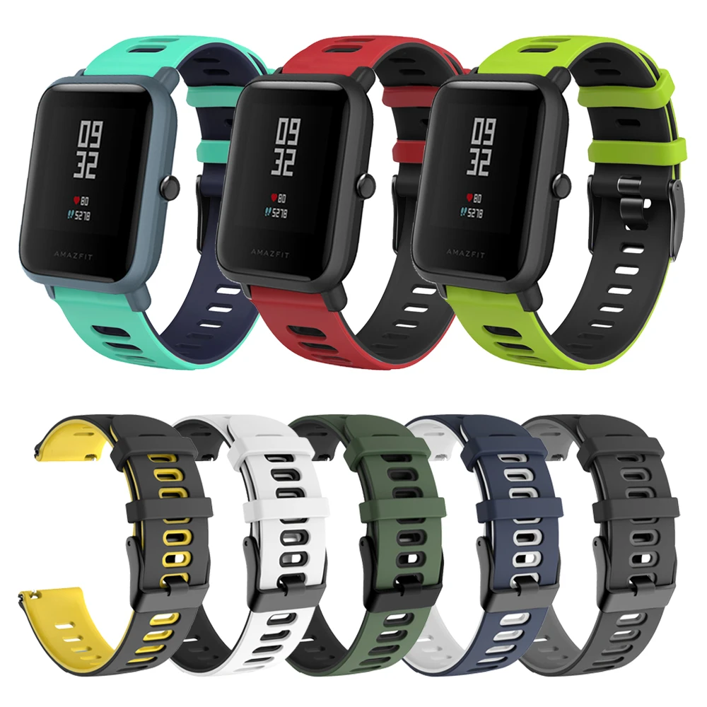 Correa de silicona para Xiaomi Huami Amazfit Bip Lite, accesorios para pulsera de 42mm, Amazfit GTS/GTR|Correas de reloj| -