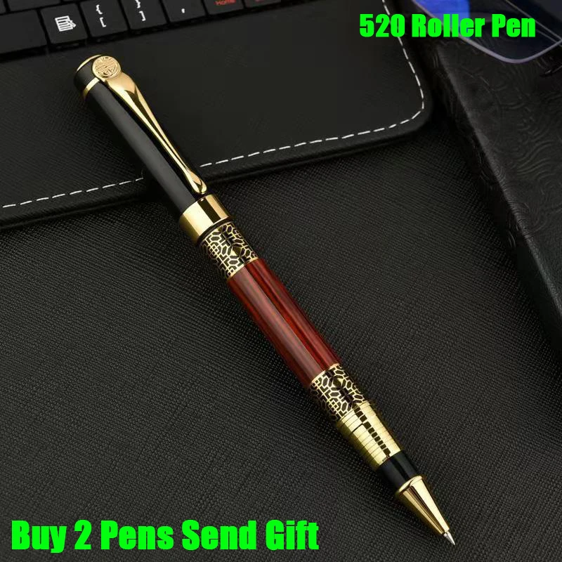520 Roller Pen Хорошее качество, роскошная перьевая ручка из палисандра, деловая перьевая ручка для руководителя, ручка для подписи, купить 2 ручки, отправить подарок - Цвет: 520 Roller Pen