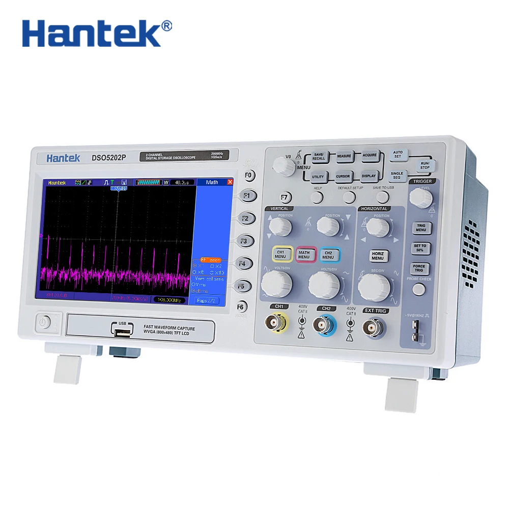 Цифровой осциллограф Hantek DSO5202P TFT ЖК дисплей 200 МГц 2 канала 1GSa/s 7 дюймов|lcd