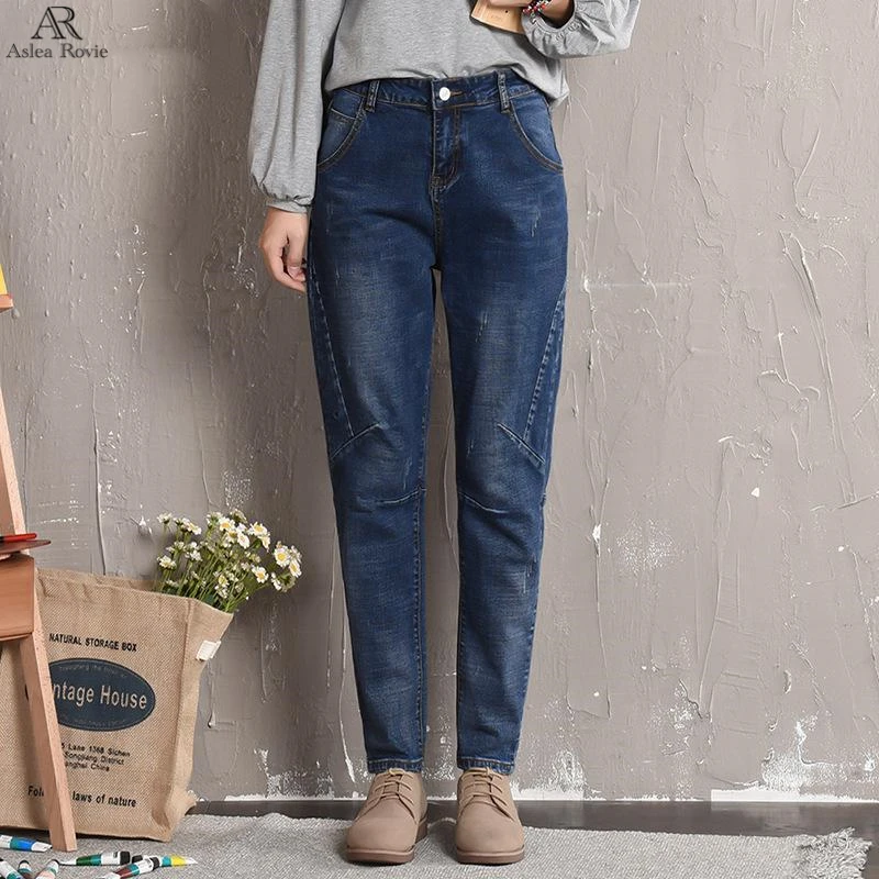 Boyfriend Jeans For Women Ripped High Waist Plus Size Loose Denim Femme Ankle-length Pant 100kg Boyfriend Jeans For Women Ripped High Waist Plus Size Loose Denim Femme Ankle-length Pant 100kg