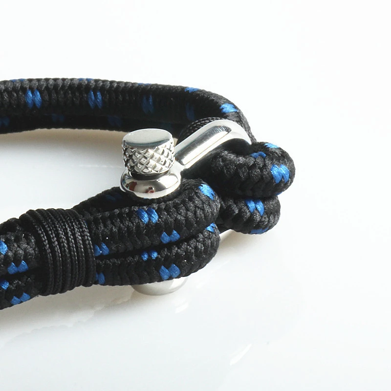 Beste Rvs U vormige Gesp Armbanden Voor Vrouwen Sieraden Mode Geweven Nylon Touw Armband