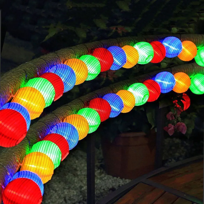 Solar Lantern Ball LED String Light Outdoor 10 20 30 LED Patio Waterproof String Lamp Solar Globe Garland Christmas Fairy Lights