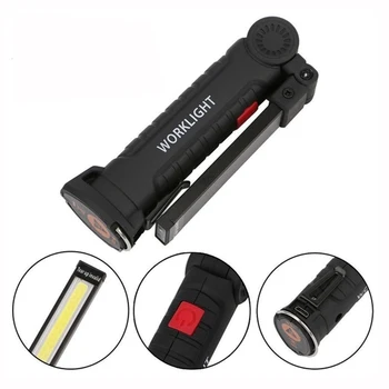 

Portable Foldable LED Work Light COB Flashlight Torch Bottom with Magnetic USB Rechargeable Worklight Hanging Lamp For Outdoor