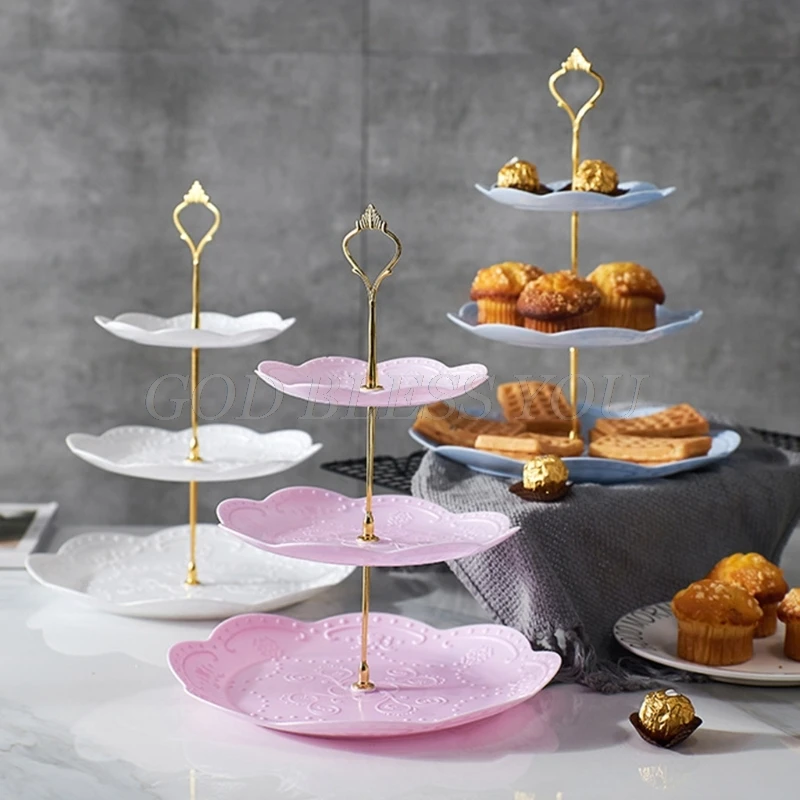 Detachable Cake Stand European Style 3 Tier Pastry Cupcake Fruit Plate Serving Dessert Holder Wedding Party Home Decor cake stand