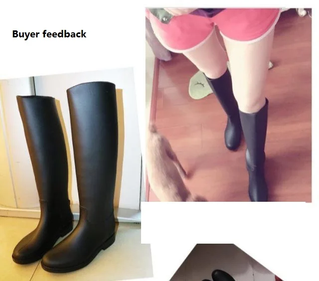 Модные женские высокие резиновые сапоги в британском стиле; водонепроницаемая обувь для взрослых; черные галоши; нескользящие Ботинки martin