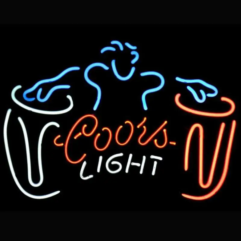 

Neon Light Sign LED sign Coors Light wendding party Neon Beer Sign Bar home Sign Real Glass Neon Light Beer Sign17inch