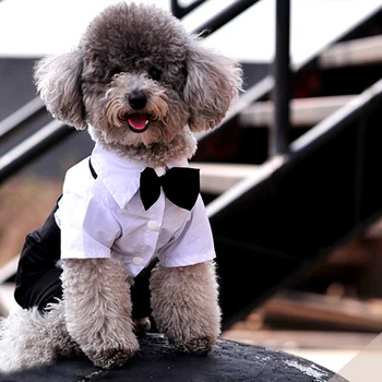 

Hot! Pet Clothes Prince Tuxedo Bow Tie Suit Puppy Costume Jumpsuit Coat S-XXL