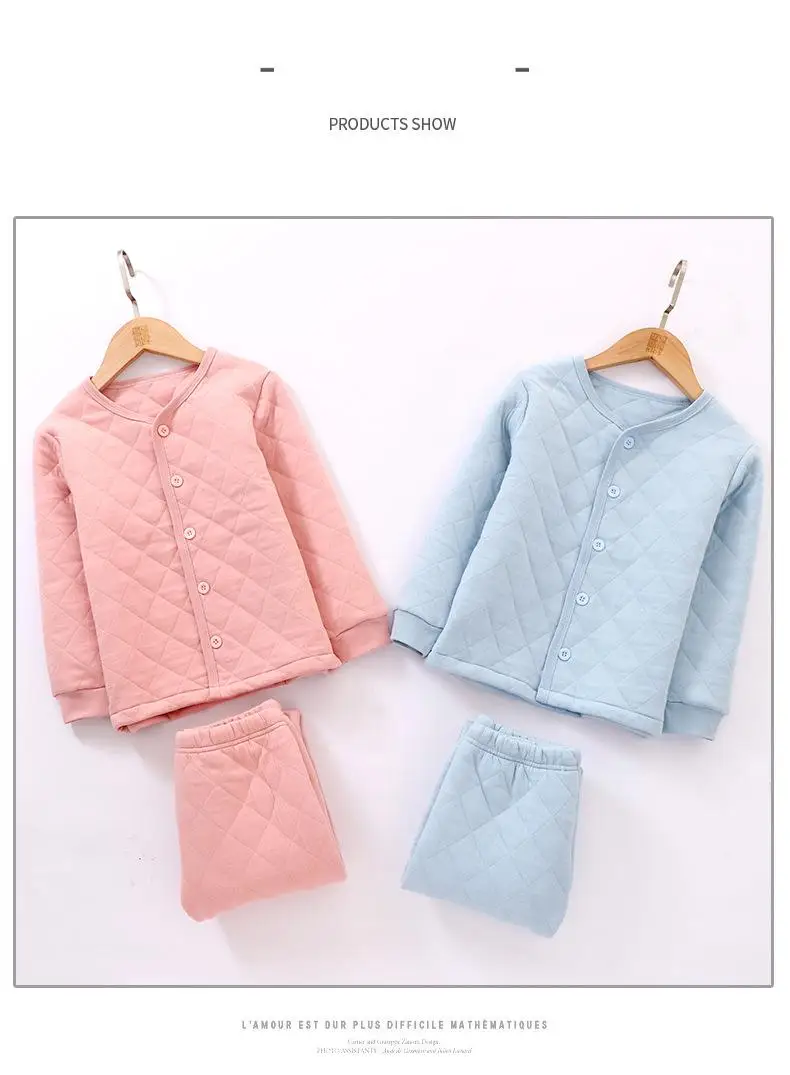 best nightgowns Kids Pajama Autumn Winter Warm Boys Girls' Sleepwear Clothes Toddler Night Wear Suit Thickened Cotton Children's Homewear Set cheap cotton nightgown