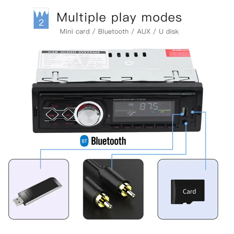 Автомобильный стерео радио Bluetooth в-тире головное устройство плеер FM MP3/USB/SD/AUX