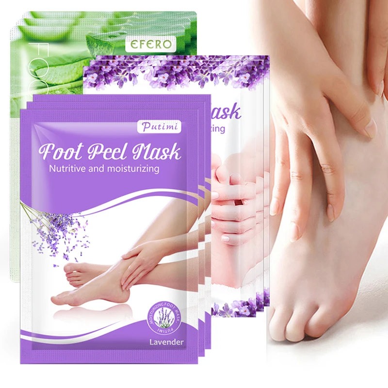 

9Pack Lavender/Aloe Peeling Foot Mask Exfoliating Foot Skin Care Mask Whitening Smooth Moisturizing Peel Foot Socks for Pedicure
