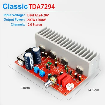 

200W*2 TDA7294 Digital Audio Amplifier Board HiFi 2.0 Stereo High Power Sound amplifier Dual AC 24V-28V