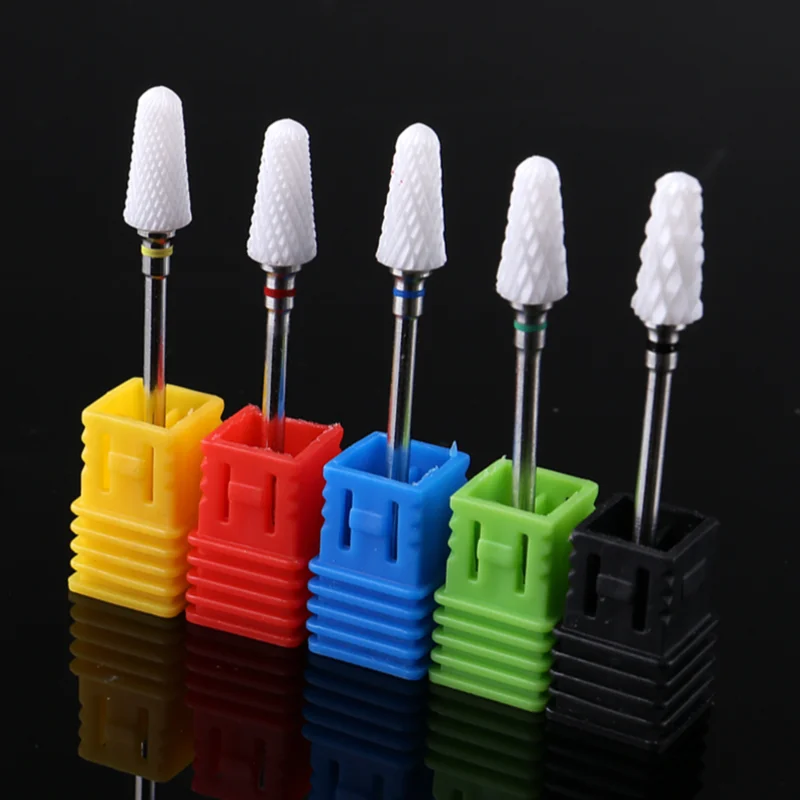 Nail Art Tools Nail Drill Bit Nail Drill Bits Nail Manicure Accessories Ceramic Nail Drill Bit Milling Cutter for Electric Manicure Drill Bits Flame Corn Files for Pedicure Machine Polish Accessory