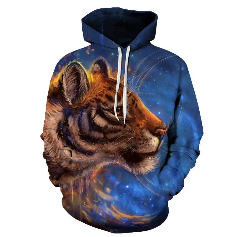

New Animal Print Tiger Pattern Men's 3d Hoodie Men's Pullover Sweatshirt Hip Hop Street Boy Pullover Jacket Harajuku Style Top