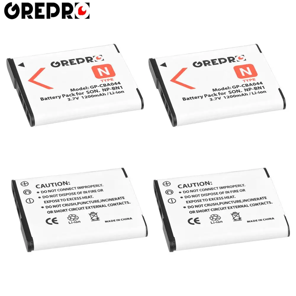 GREPRO 1200 мА/ч, NP-BN1 NP BN1 NPBN1 цифровой Камера Перезаряжаемые Li-Ion Батарея для DSC-W390 DSC-W380 DSC-W370 DSC-W350 DSC-TX9