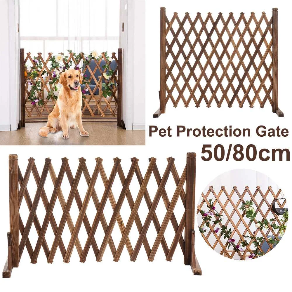80x130cm Retractable Pet Barrier Fence Cat Dog Gate Bamboo Pet Fence