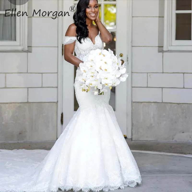 Vestidos De Novia Съемная юбка Русалка Свадебные платья с длинными рукавами и круглым вырезом кружева иллюзия Аппликации Тюль Свадебные платья
