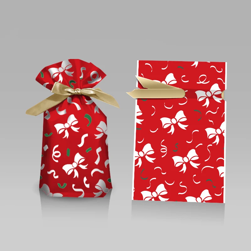thumbnail image 1 of Merry Christmas Candy Bag Santa Gift Bag Snowflake Drawstring Bag Christmas Decorations for Home New Year 2022 Noel Presents, 1 of 5