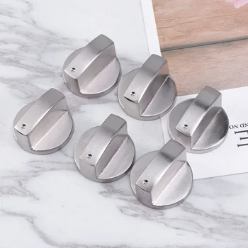 

6PCS Zinc Alloy Gas Stove Embedded Stove Brushed Metal Switch Knob(Silver)