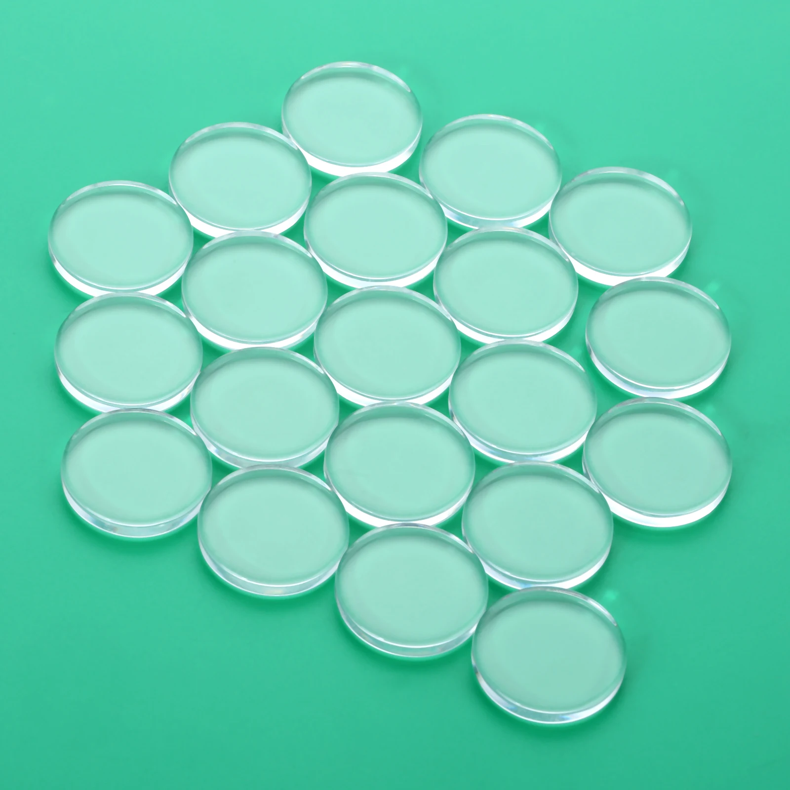 100/50/20/10/5pcs Transparent Glass Refrigerator Sticker Both Side Flat Round Clear Glass Cabochon Handmade Jewelry Accessories - Цвет: 20mm 20pcs