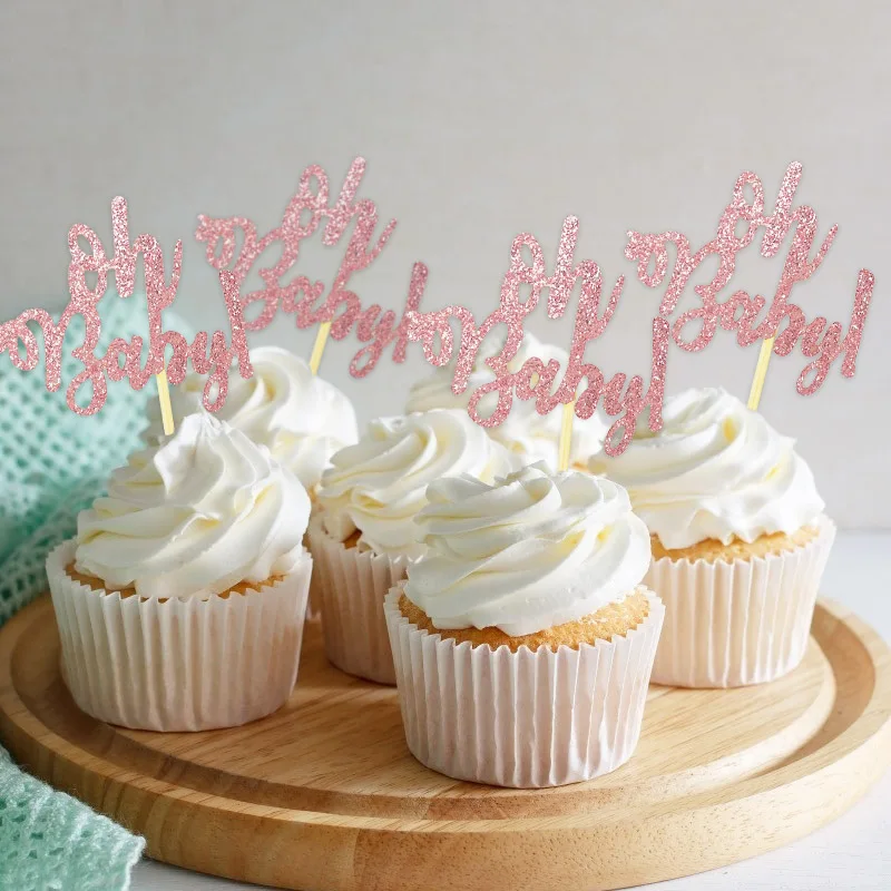 Description Picture 5 of item10Pcs Gold Oh Baby Cupcake Topper Boy Girl Baby Shower Gender Reveal Kids 1st Birthday Party Decoration Cake Decorating Supplies