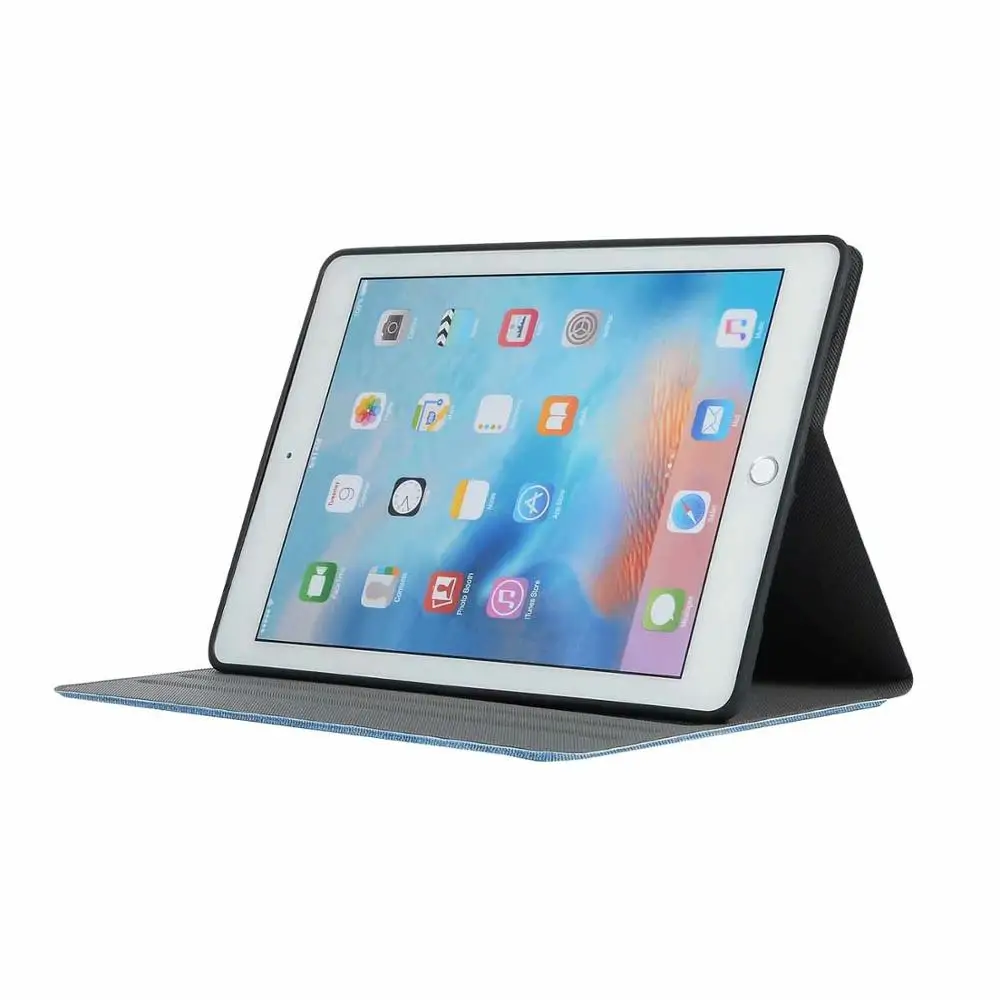 Джинсовая ткань Стиль Стенд чехол для iPad 5 6 Air 1 2 Pro 9,7 чехлы из искусственной кожи funda для iPad 9,7 мягкие термополиуретановые Чехлы+ ручка