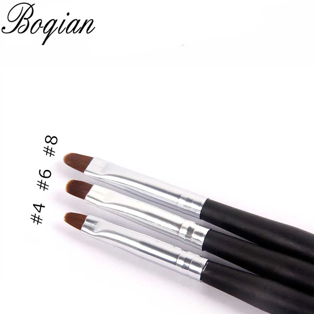 BQAN 4#6#8#10# Black Wood Gel Brush Nail Acrylic Brush Poly UV Gel Extension Builder Drawing Painting Pen Manicure Tool 4