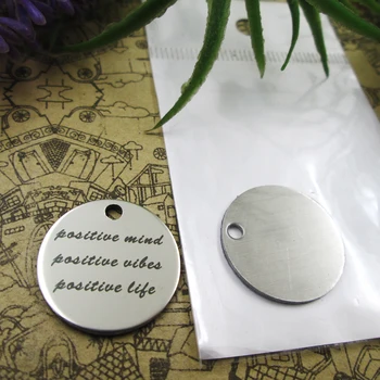 

20pcs--"POSITIVE MIND POSITIVE VIBES POSITIVE ..."stainless steel charms 5 styles for choosing DIY Charms for necklace bracelets
