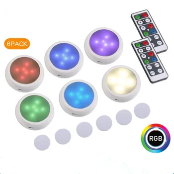 

Cabinet Light Wireless Dimmable Touch Sensor LED RGB Night Lamps Battery Power Remote Control Suitable for Kitchen Stair