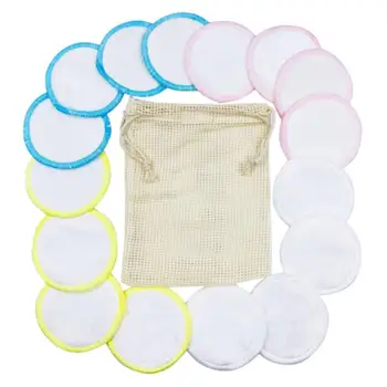 

New Bamboo Reusable Organic Cotton Pads Makeup Remover Washable Facial Cleansing Microfiber Makeup Remover Or Sensitive Skin 40P