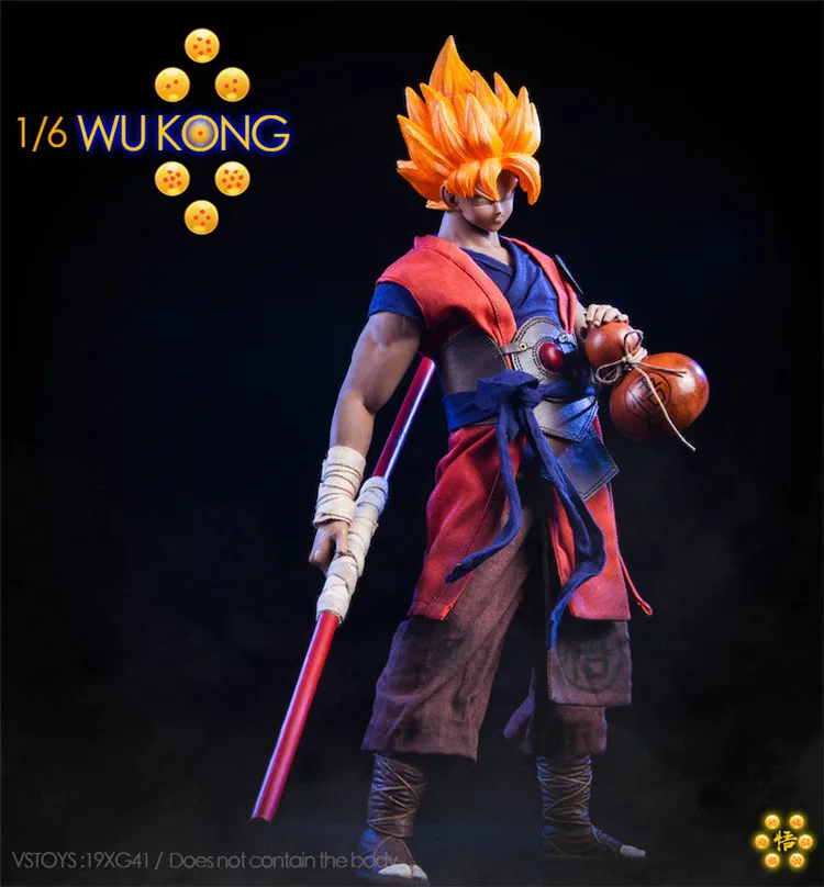 Коллекционная 19XG41 1/6 японский аниме Dragon Ball WU KONG Head& Clothes аксессуар прямой/Strabismus Eyes версия для фанатов