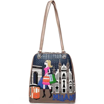 

New Fashion Double Shoulder Backpack Women's Multi-functional Backpack All In One Woven Shoulder Bag