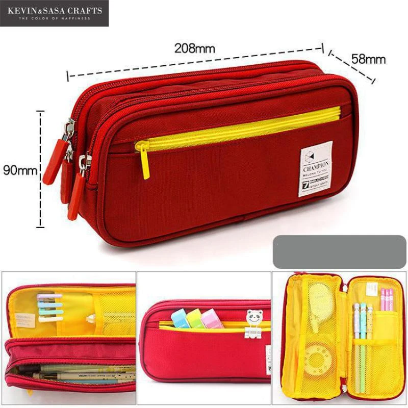 Estuche de lápices de capacidad, caja de lápices multifuncional de doble capa para estudiantes, suministros de papelería escolar para niñas| Estuches escolares| - AliExpress