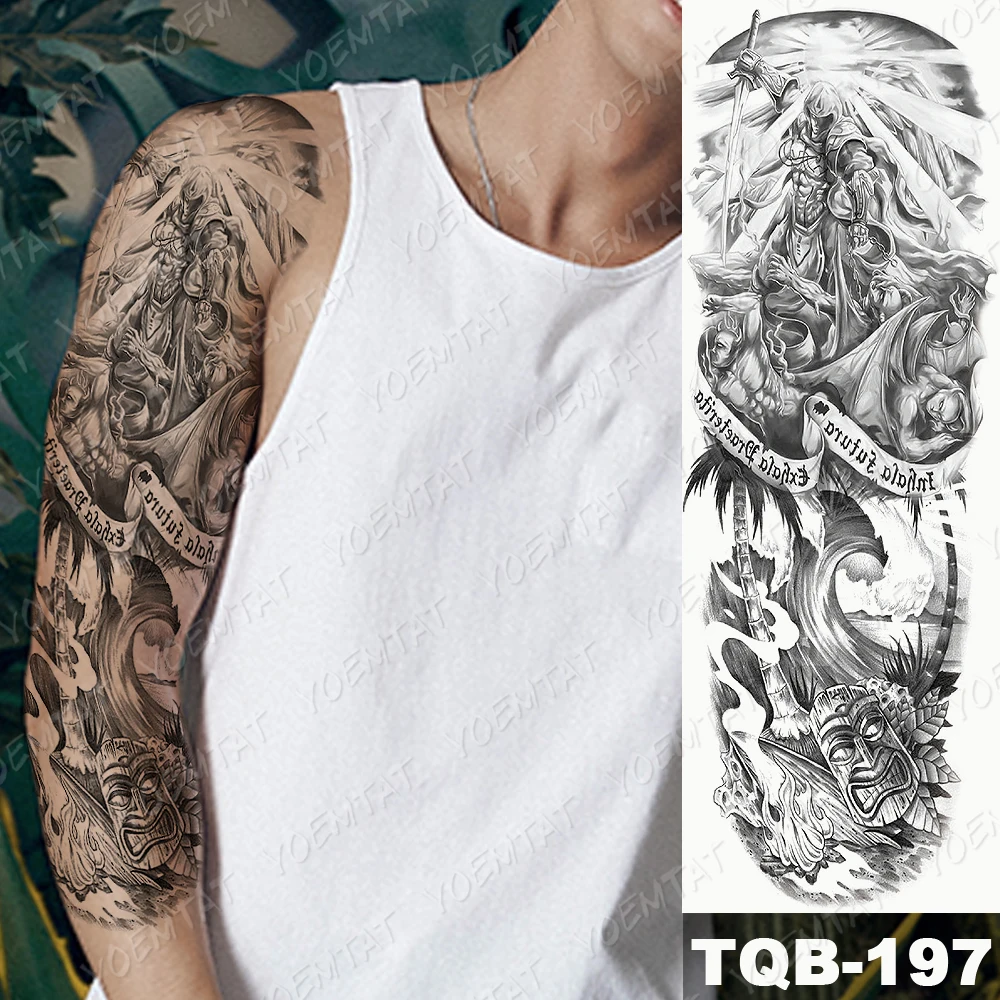 Large Arm Sleeve Tattoo Lucifer Angel Eagle Waterproof Temporary Tatto  Sticker Hell Satan Body Art Full Fake Tatoo Women Men  Temporary Tattoos   AliExpress