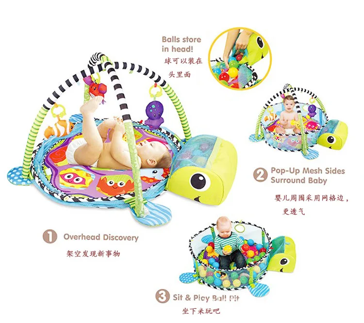 

Gallop Cheng Baby Playmat Multi-functional Cartoon Marine Ball Three-in-One Ball Fitness Rack Game Blanket Crawl Pad