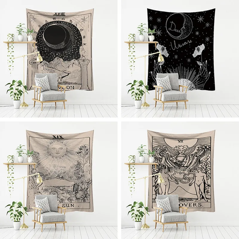 Новый гобелен Таро для колдовства настенный Sun Moon товары Psychedelic Boho декор