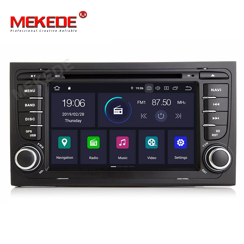 Flash Deal 2 Din Car Multimedia Player GPS Android 9.0 PX5 4+64G DVD Automotivo For Audi A4 S4 2002-2008 Radio WiFi DSP screen 1