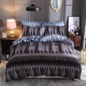 

JUSTCHIC Abstract Geometric Quilt Cover Modern Cool Men Boy Dormitory Duvet Cover Pillowcase King Queen Twin Single Size