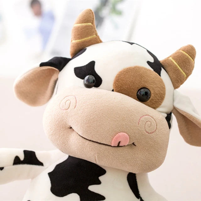 Juguete de peluche de vaca de dibujos animados para niños, muñeco suave y  cómodo de ganado Kawaii, regalo de cumpleaños y Navidad, 30/40/50/65cm -  AliExpress