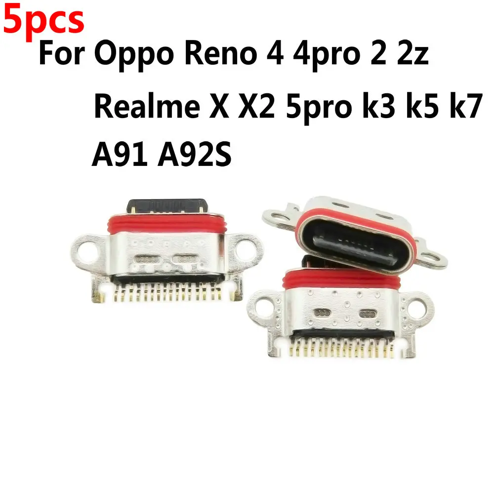 

5PCS New Micro USB Plug Charging Port Connector Socket For OPPO Reno 2 2Z Z 4 4Pro 3 3Pro K3 K5 K7 A91 A92S Realme X X2 5Pro