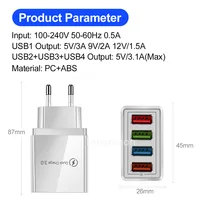 9937-076e9d.jpg Chargeur USB rapide 3.0 à 4 ports, adaptateur de téléphone Portable