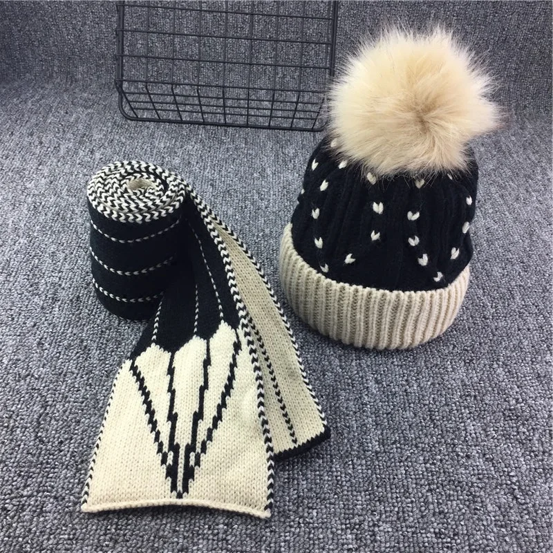 

CHILDREN'S Hat Winter Baby plus Velvet Yarn Hat Scarf Set Autumn And Winter Men And Women Big Boy 2-4-8-10-Year-Old