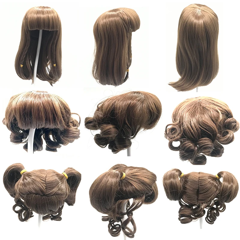 Cheveux dorés pour 48-58cm Reborn poupée collée perruque de cheveux longs Fits19-23 pouces Silicone Reborn bébé poupées Curl cheveux bricolage poupée accessoire