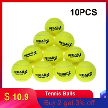 10 pièces/sac balles de Tennis caoutchouc formation balles de Tennis pour enfants femmes Tennis haute résilience entraînement exercice pratique balle de Tennis(China)