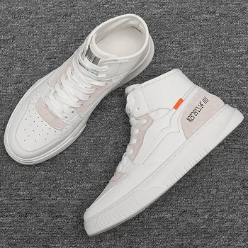 

Men's High Fashion Sneakers Casual Man Footwear Hig Top Lace Up Rubber Outsole Non-slip Autumn Skateboarding Men Shoes Sport