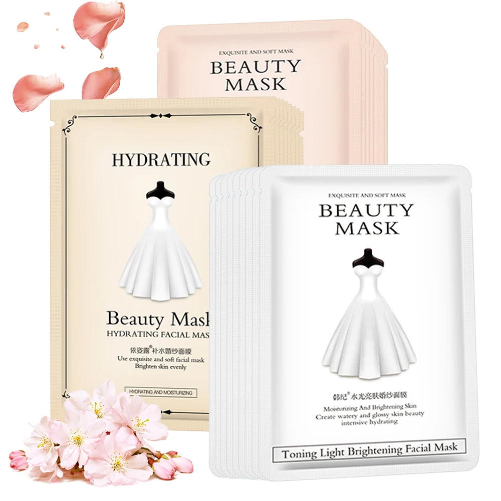 

Moisturizing Oil Control Face Mask 1Pcs Anti-Aging Shrink Pores Whitening Wedding Facial Mask Brighten Cosmetics Skin Care Masks