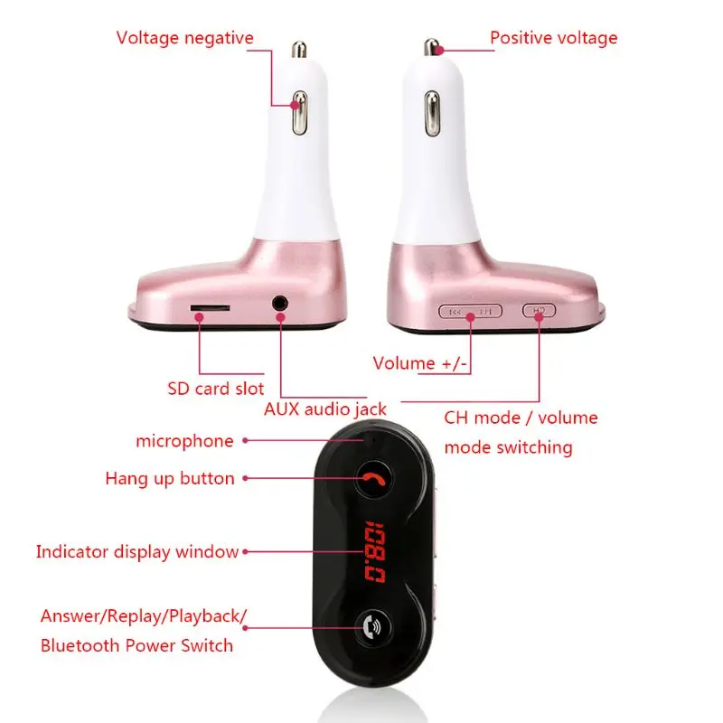 HandsFree беспроводной Bluetooth fm-передатчик Bluetooth автомобильный комплект C8 AUX мини MP3 U90C