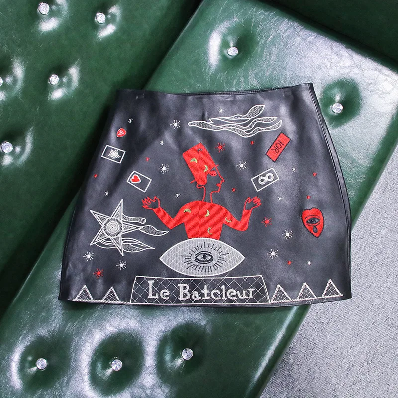 

New skirt genuine 100% leather skirt for women fashionable with thin A shaped skirt in autumn and winter