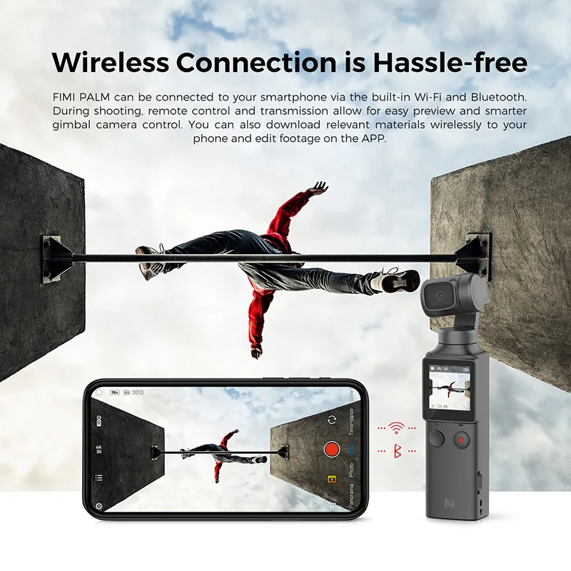 3 осевой карданный стабилизатор для камеры FIMI PALM 4K HD широкий угол обзора 128 ° умный